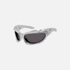 Flash Sale Balenciaga Extreme Frame Metallic Silver / Smoke Lens