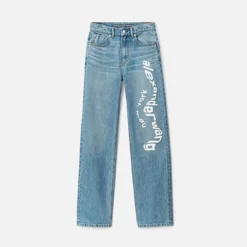 Flash Sale Alexander Wang Ez Mid Rise Relaxed Straight Logo Puff Vintage