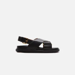 Discount Marni Fb Crisscross Sandal Smooth Calf Leather Black