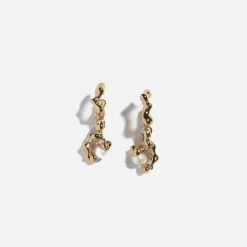 Cheap Faris Fellini Drops Earring 14K Gold Plated Bronze