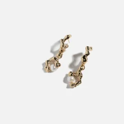 Cheap Faris Fellini Drops Earring 14K Gold Plated Bronze