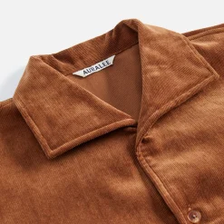 Hot Auralee Finx Corduroy Shirts Red Brown
