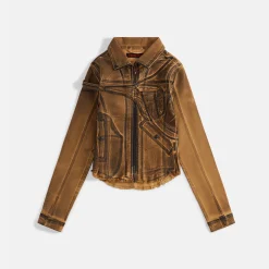 Hot Ottolinger Fitted Denim Jacket Brown Black Paint