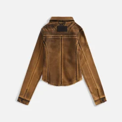 Hot Ottolinger Fitted Denim Jacket Brown Black Paint