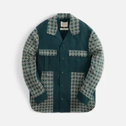 Best Sale Nicholas Daley Flower Embroidery Shirt Green / Beige