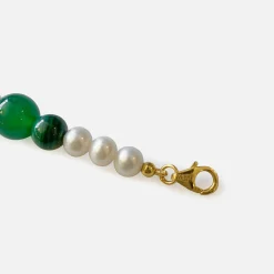 Store VEERT Freshwater Pearl Onyx Malachite Necklace Green