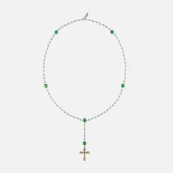Outlet VEERT Freshwater Pearl Onyx Rosary Necklace Green