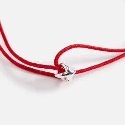 Shop Le Gramme 1G Entrelacs Cord Bracelet Slick Polished Red / Sterling Silver