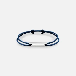 Flash Sale Le Gramme 1.7G Sterling Silver Cord Bracelet Silver / Navy