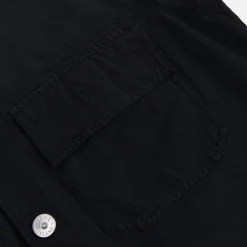 Store Stone Island Garment Dyed Cotton Twill Overshirt Black