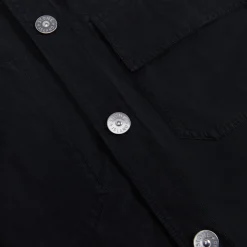 Store Stone Island Garment Dyed Cotton Twill Overshirt Black
