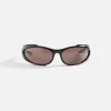 Best Sale Balenciaga Geometric Sunglasses Black / Grey