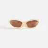 Outlet Balenciaga Geometric Sunglasses Yellow / Brown