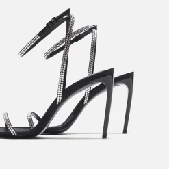 Best Saint Laurent Gippy 90 T.Steig Sandal Nero / Crystal
