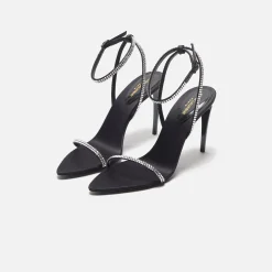 Best Saint Laurent Gippy 90 T.Steig Sandal Nero / Crystal