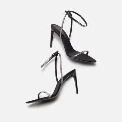 Best Saint Laurent Gippy 90 T.Steig Sandal Nero / Crystal