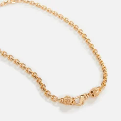 Cheap Emanuele Bicocchi Gold Link Chain W/ Arabesque Skulls Sterling Silver