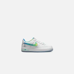 New Nike Grade School Air Force 1 Lv8 White / Multi-Color / Light Menta