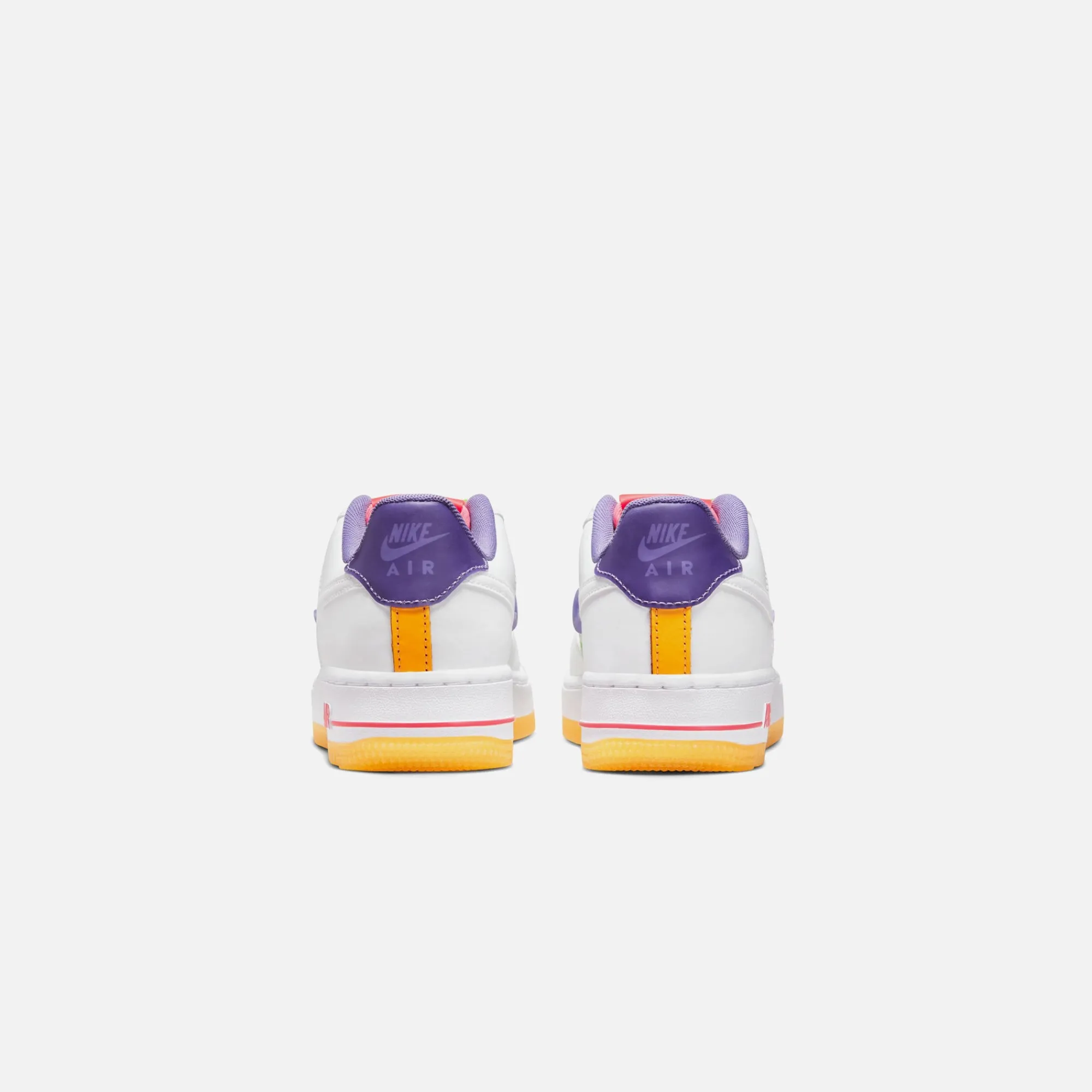 New Nike Grade School Air Force 1 Lv8 White / Space Purple / Sundial