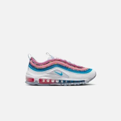 Sale Nike Grade School Air Max 97 Se White / Blue Lightning / Active Fuschia