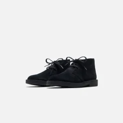 Best Clarks Grade School Desert Boot Black Suede