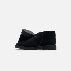 Best Clarks Grade School Desert Boot Black Suede