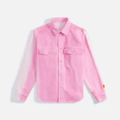 Online Heron Preston Gradient Denim Long Sleeve Shirt Fuchsia Pink