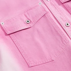 Online Heron Preston Gradient Denim Long Sleeve Shirt Fuchsia Pink