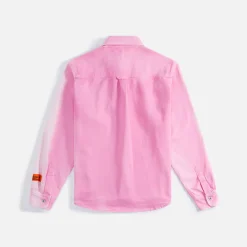 New Heron Preston Gradient Denim Long Sleeve Shirt Fuchsia Pink