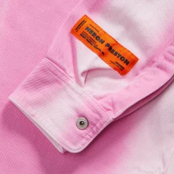 New Heron Preston Gradient Denim Long Sleeve Shirt Fuchsia Pink
