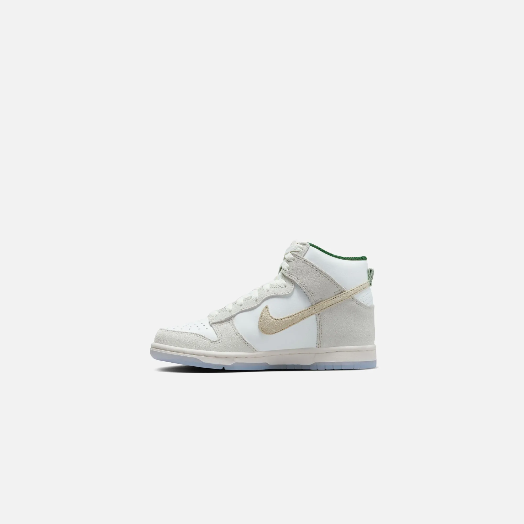 Clearance Nike Gs Dunk Hi Prm Gm Summit White / Desert Ore / Light Bone / Evergreen