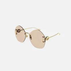 Hot Gucci Eyewear Gucci Xl Round Metal Frame Sunglasses Brown