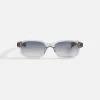 Cheap Flatlist Hanky Sunglasses Crystal Grey / Smoke Gradient