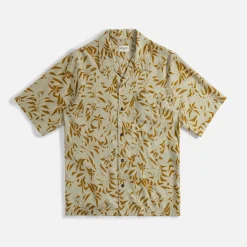 Fashion Saint Laurent Hawaii Shirt Geometrical Palm Tree Sand / Khaki