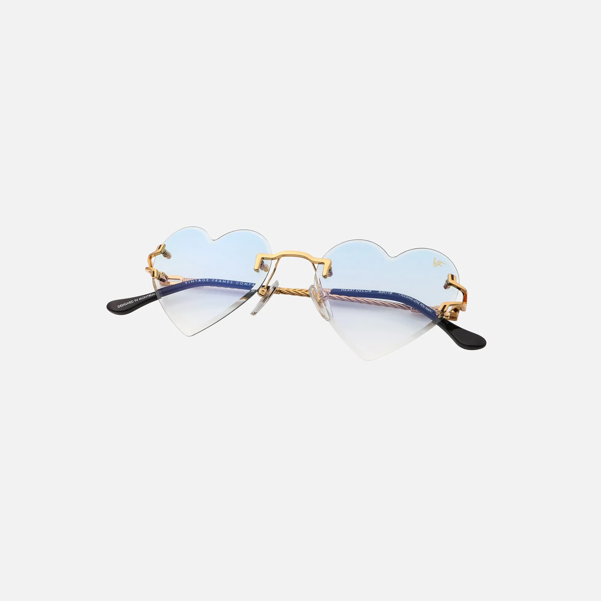 Best Vintage Frames Heart Decor 24Kt Yellow Gold Pastel Blue
