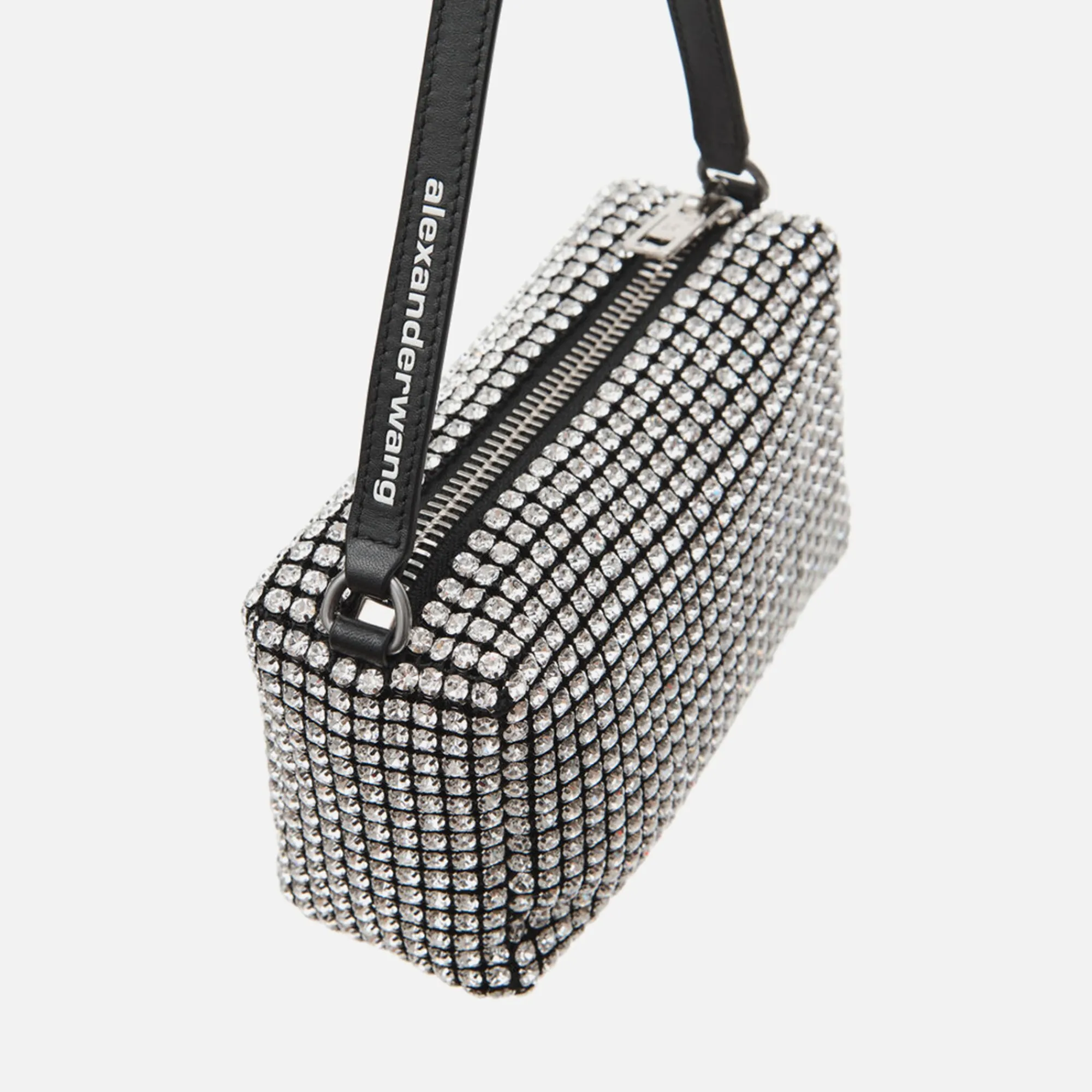 New Alexander Wang Heiress Medium Pouch White Crystals