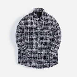 New Auralee Homespun Summer Tweed Shirts White / Black
