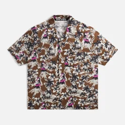 New Palm Angels Hula Bowling Shirt Beige Butter