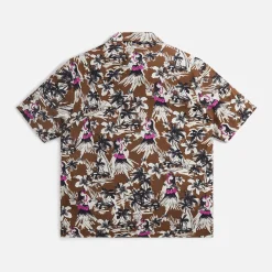 New Palm Angels Hula Bowling Shirt Beige Butter