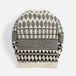 Flash Sale Saint Laurent Jacquard Raglan Sweatshirt Naturel Noir