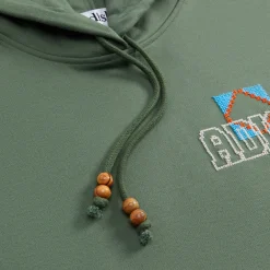 Sale Adish Kharaz Logo Hooded Sweatshirt Olive Green