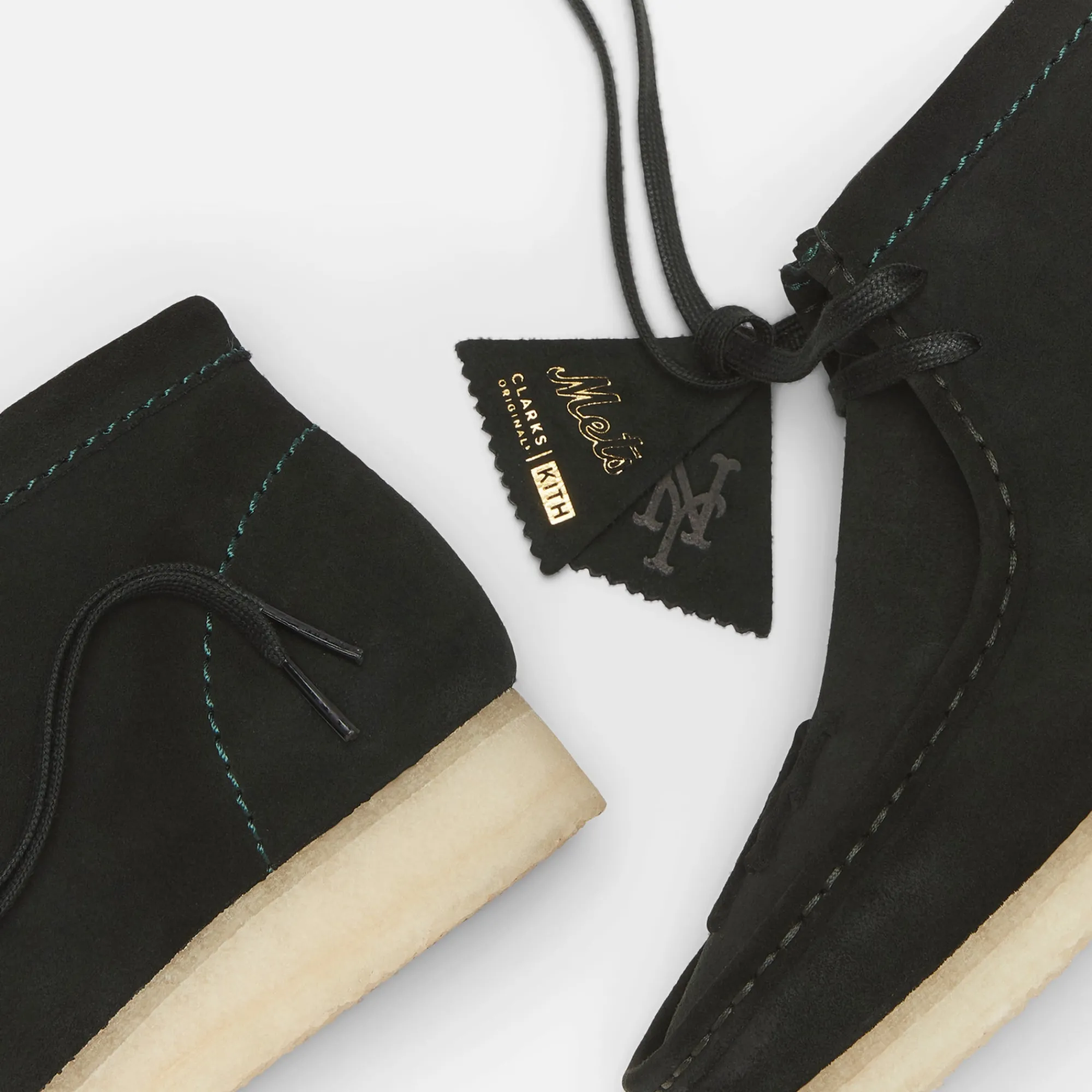 Cheap Kith & Clarks For New York Mets Wallabee Boot Dark Green Suede
