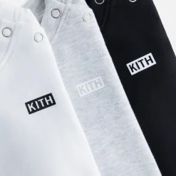 Flash Sale Kith Baby Core 3-Pack Onesies Black / White / Light Heather