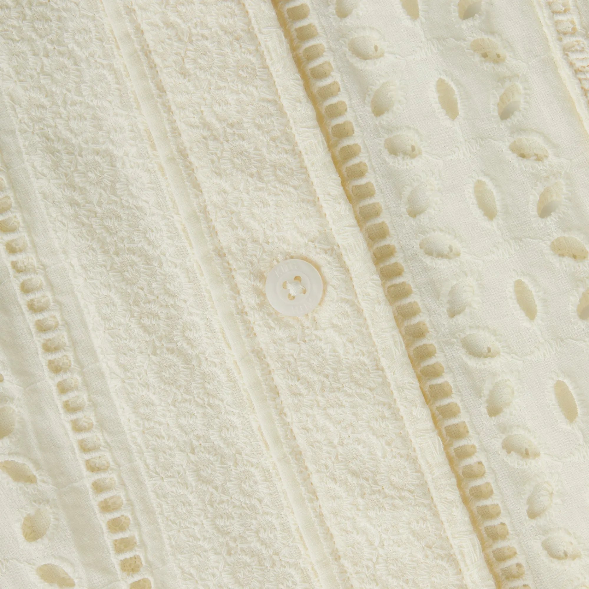 Best Kith Cotton Eyelet Boxy Collared Overshirt Sandrift