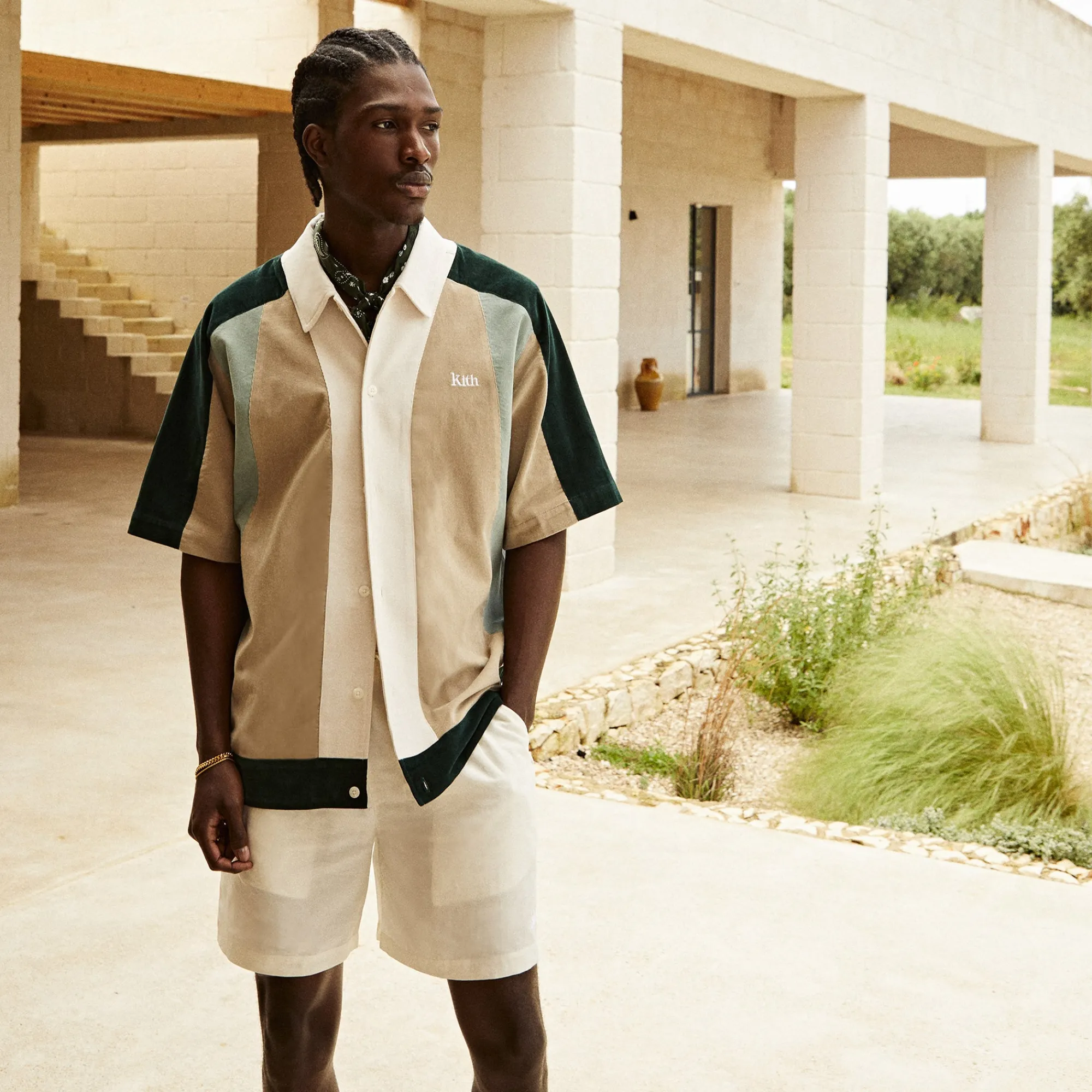 Clearance Kith Cupro Linen Cedar Short Sandrift