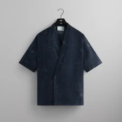 Online Kith Cupro Linen Thompson Crossover Shirt Nocturnal