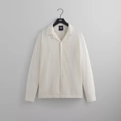 Outlet Kith Embroidered Voile Long Sleeve Thompson Camp Collar Shirt Whisper