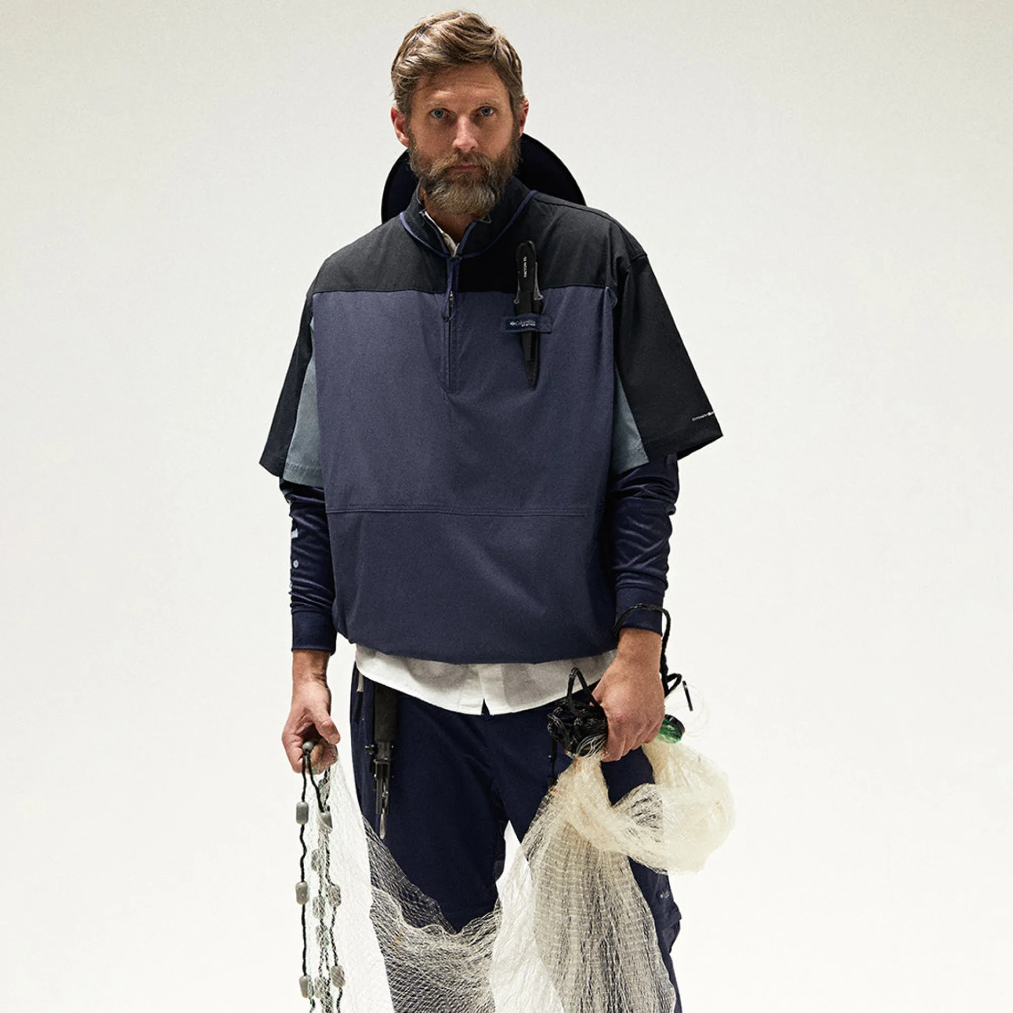 Best Sale Kith For Columbia Pfg Links Windshirt Nocturnal