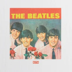 Outlet Kith For The Beatles Red Roses Vintage Tee White