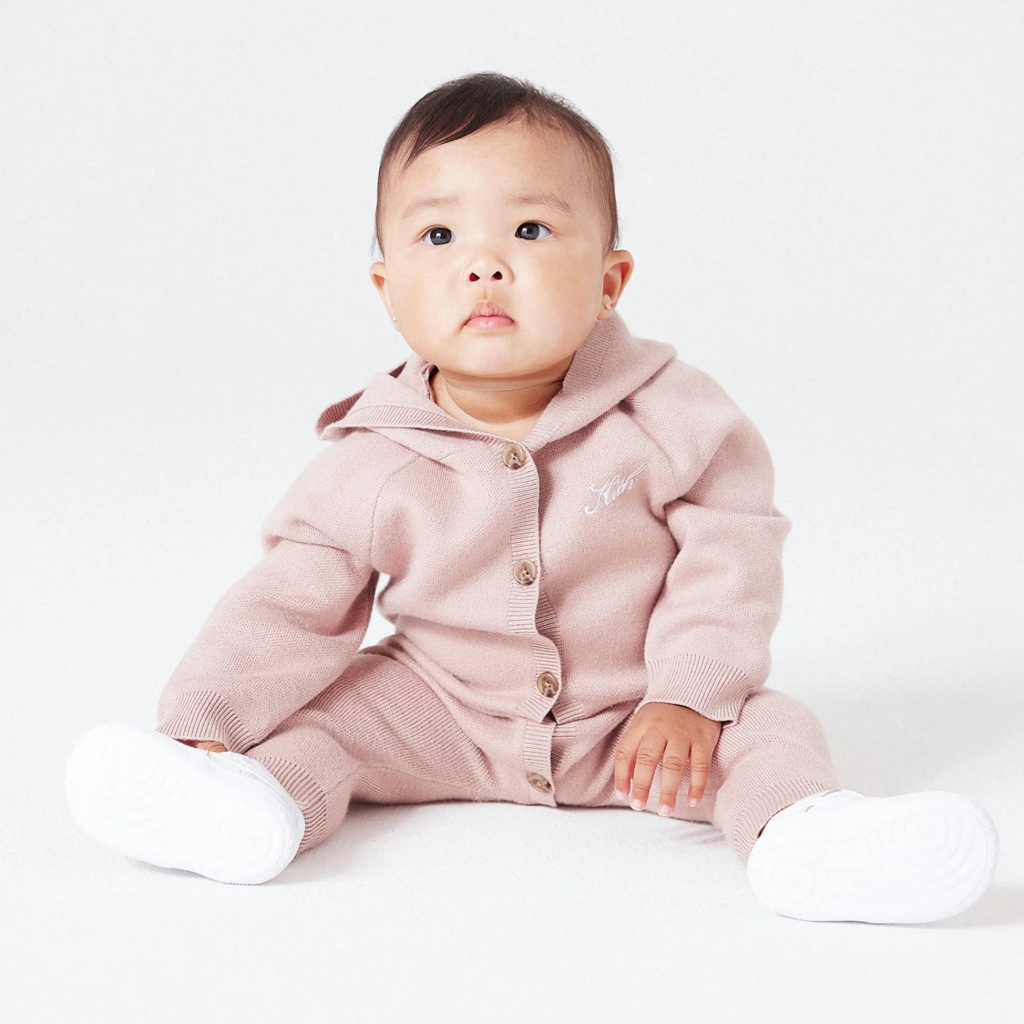 New Kith Baby Kith Kids Baby Beverly Knit Coverall Dusty Mauve